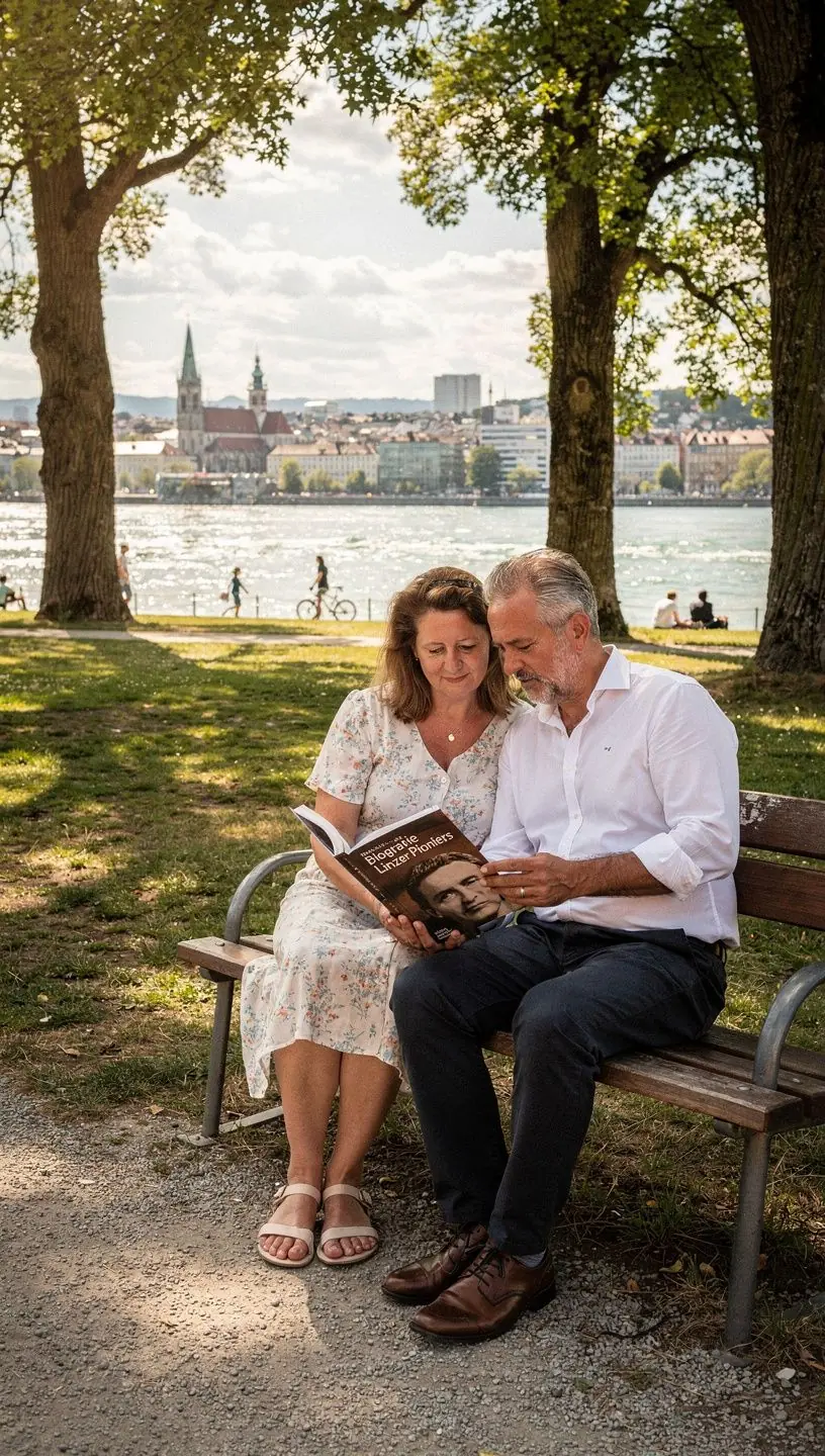 Ein Ausstellungstisch mit verschiedenen Biografien, die das Leben herausragender Frauen in der Geschichte Österreichs thematisieren.